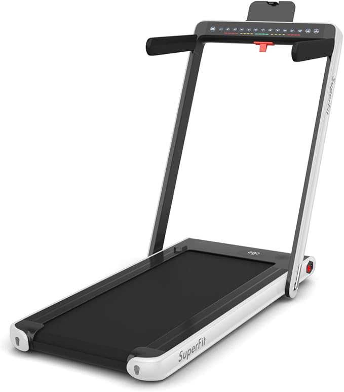 GYMAX Walking Pad, 2.25HP Dual Display Foldable Treadmill for Home with Remote/Smart App Control, Portable Compact Treadmill for Office Under Desk, Folding Running Machine for Small Spaces