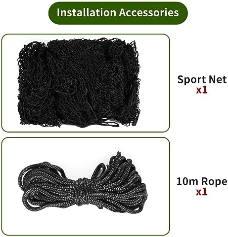 Heavy Duty Baseball Softball Backstop Nets - 33FT Rope Sports Netting Barrier for Basketball Soccer Lacrosse Hockey