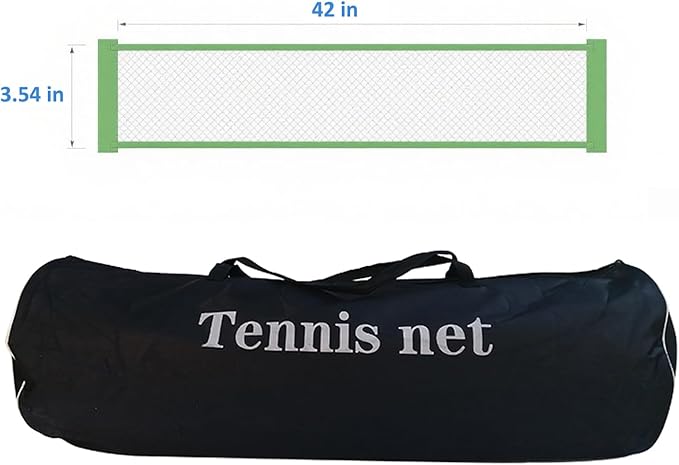 42FT Professional Tennis Net - 12.7m x 1.07m, Heavy-Duty Nylon & PE Construction, UV-Resistant, with Galvanized Steel Rope & Copper Grommets for Indoor/Outdoor Tennis Courts
