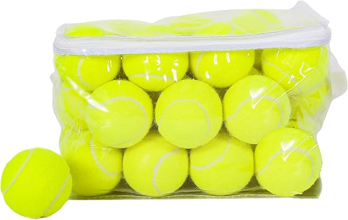 30 Pack Tennis Balls, Training Tennis Balls, Pet Dog Playing Balls, Practice Tennis Balls with Mesh Bag for Transport and Beginner Training