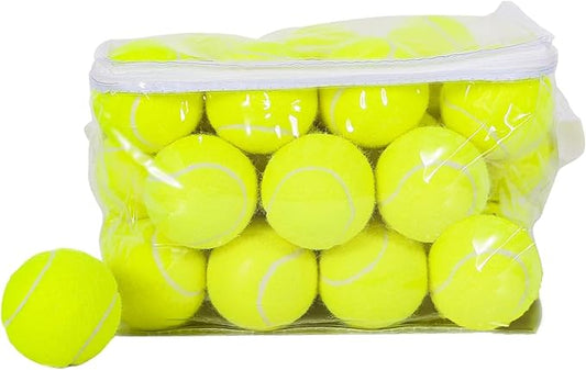 30 Pack Tennis Balls, Training Tennis Balls, Pet Dog Playing Balls, Practice Tennis Balls with Mesh Bag for Transport and Beginner Training