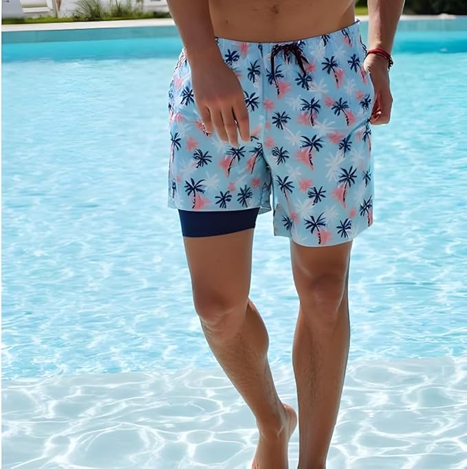 INGEAR Men's Athletic Stretch Workout Shorts Gym Quick Dry Running Trunks Boxer Lining