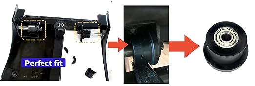 4-Pack Universal Gym Machine Roller Wheels - Heavy-Duty Black Plastic Rollers for Multi-Model Home Fitness Equipment, Direct Replacement for Worn Exercise Machine Components