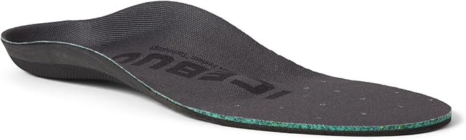 Icebug Comfort Insoles with Dynamic Arch Support, Charcoal High Arch, M 7/W 8.5-9
