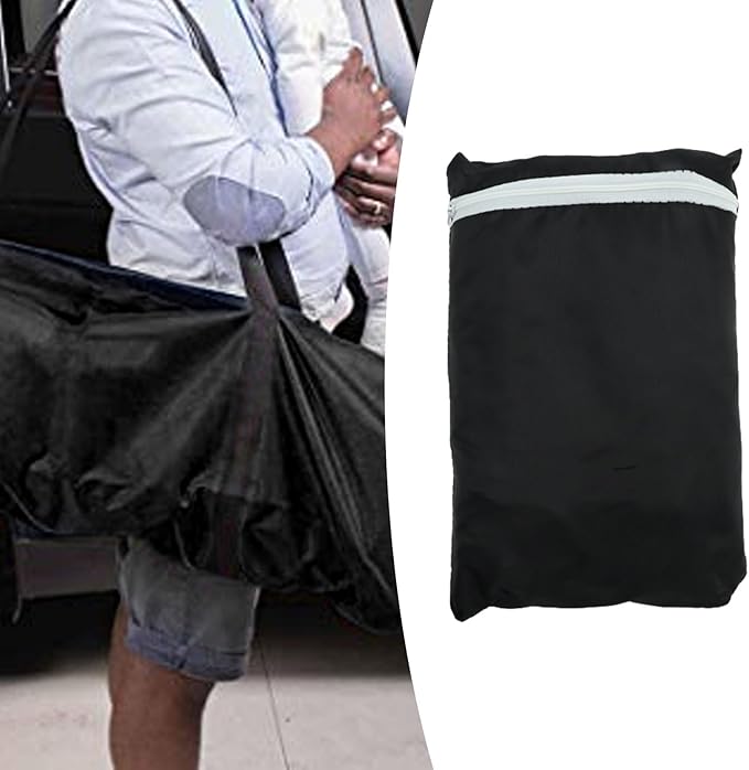 42-Inch 600D Black Travel Sports Duffle Bag with Upgrade Zipper - Collapsible, Waterproof, Multi-Purpose Storage for Camping, Hunting, and Sports Equipment