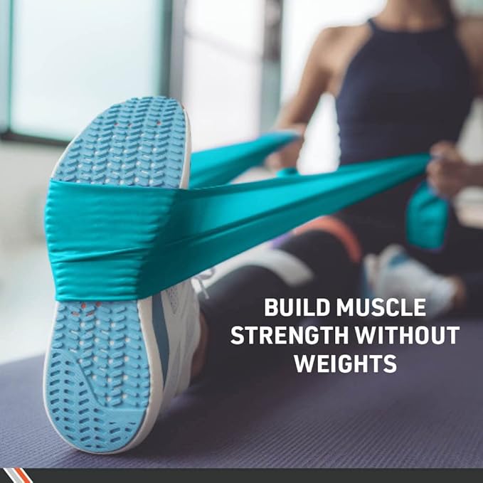 Body Sport Exercise Band, 25 yd. x 4 in. Roll, Low Resistance - Home & Gym Fitness Equipment for Stretching, Strength Training & Physical Therapy (Light Resistance Blue)