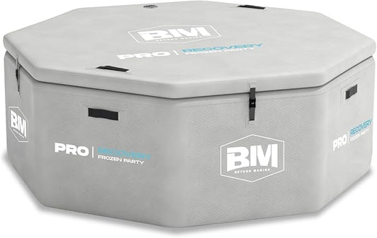 Inflatable Octagonal Ice Bath Tub for Groups, Party Cold Plunge Tub with Insulated Lid, Water Chiller Compatibility, EVA Groundsheet, Backpack, 660 Gallon, 78.74" L x 78.74" W x 27.56" H