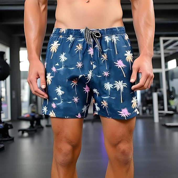 INGEAR Men's Athletic Stretch Workout Shorts Gym Quick Dry Running Trunks Boxer Lining