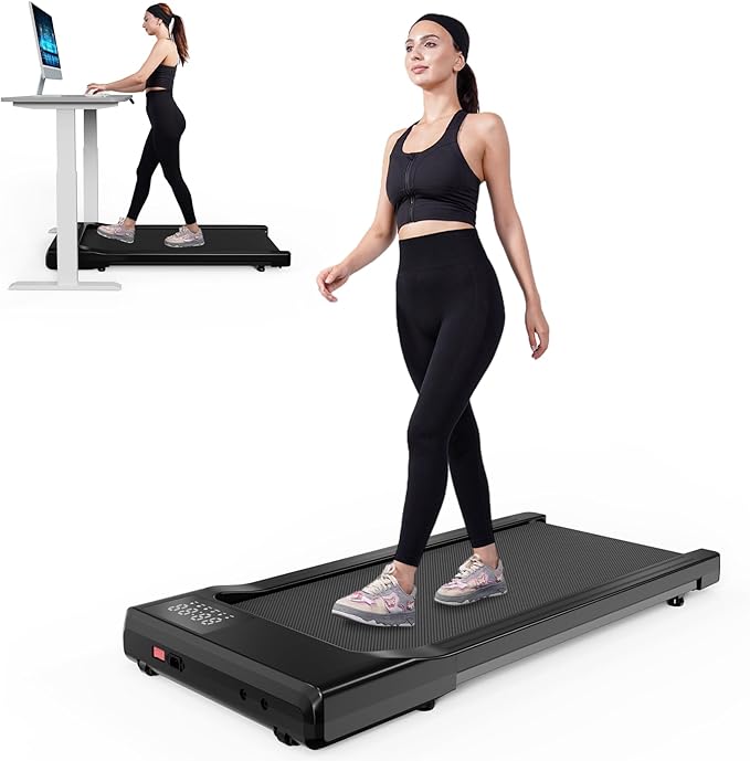 SupeRun Walking Pad, Under Desk Treadmill, 3 in 1 Portable Treadmill with Remote Control LED Display, 2.5 HP Quiet Walking Jogging Machine for Office Home Use, 300 Lbs Capacity