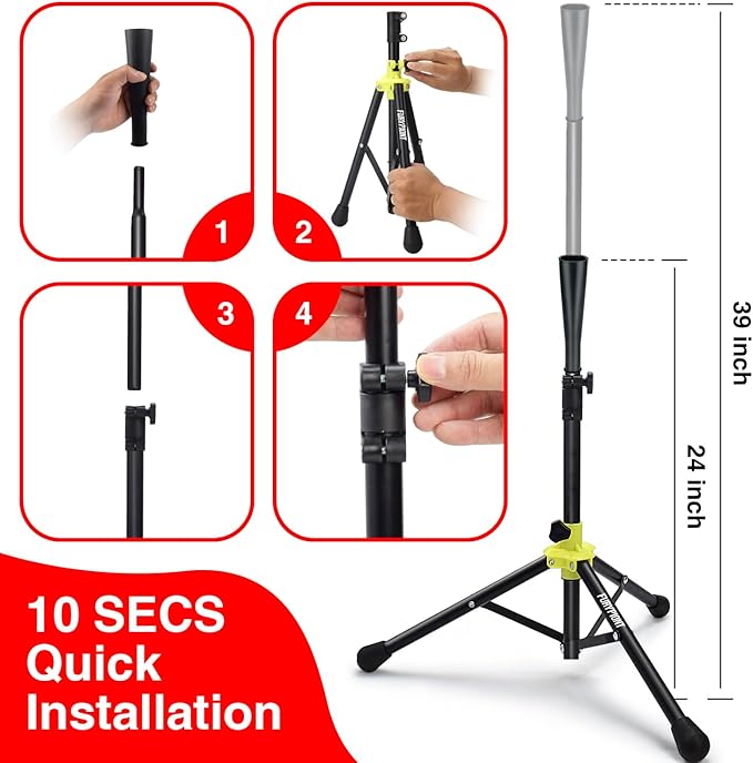 7'×7'Baseball Softball Practice Net-Batting Catching Pitching Training Equipment Set Portable Batting Tee Ball Holder Caddy-Baseball Softball Coach Pack.Great for All Skill Levels