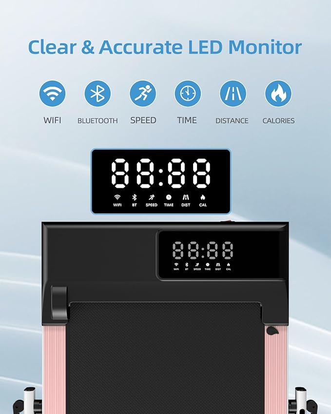 Walking Pad Treadmill with Handle Bar 3.0 HP Foldable Treadmills 300LBS Capacity Folding Walking Pad 3 in 1 Under Desk Treadmill Remote Control with APP