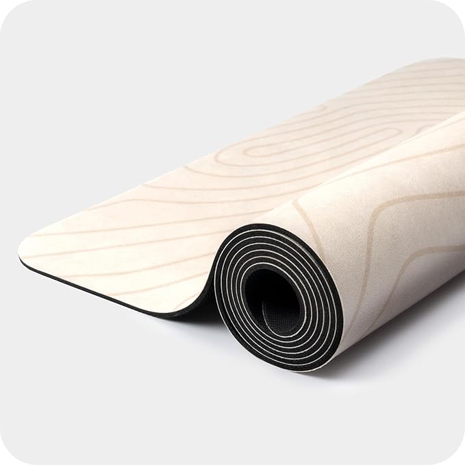 4mm Cushioned Exercise Mat for Yoga & Pilates - Anti Slip, Polyurethane with Suede Top & Carrying Strap