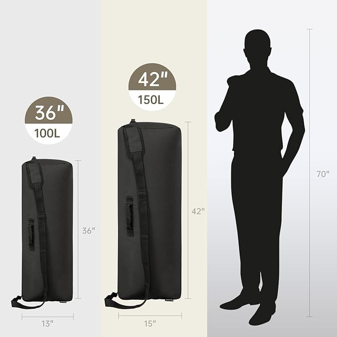 36 Inch Canvas Duffel Bag 100L Extra Large Luggage Duffle for Travel Sport and Camping (Black)