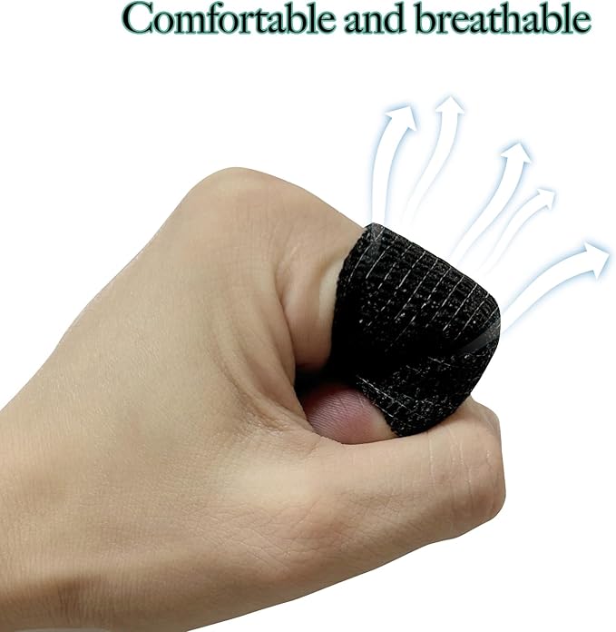 48 Rolls Self Adhesive Bandage Wrap 2 inch Cohesive Bandage Wrap Stretch Bandages Wraps Tape Black Elastic Self-Adherent Tape for Wrist Ankle Sports Swelling Sprains