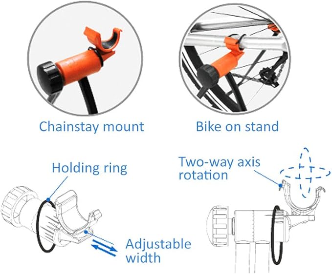 Ibera Easy Utility Bike Stand for 20"-29" - Adjustable & Foldable Bicycle Stand for Storage & Repair - Floor-Mounted & Scratch-Free Alloy Steel Rack - ideal Bicycle Storage for Indoor Garage