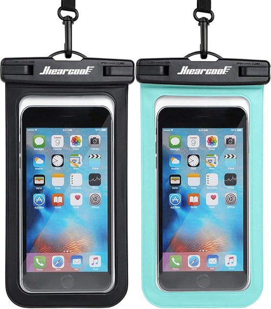Hiearcool Waterproof Phone Pouch, Waterproof Phone Case for iPhone 17 16 15 14 13 Pro Max, IPX8 Cellphone Dry Bag Beach Cruise Ship Essentials 2Pack-8.3"