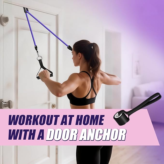 WHATAFIT Resistance Bands, Exercise Bands，Resistance Bands for Working Out, Work Out Bands with Handles for Men and Women Fitness, Strength Training Home Gym Equipment