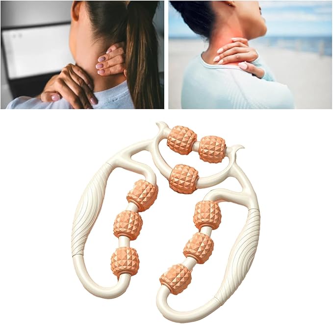 HEEPDD 9 Wheels Muscle Roller, Leg Massager Muscle Relaxation Stretching Roller Foam Roller Deep Tissue Massager for Thigh Arms Leg Waist (Orange)