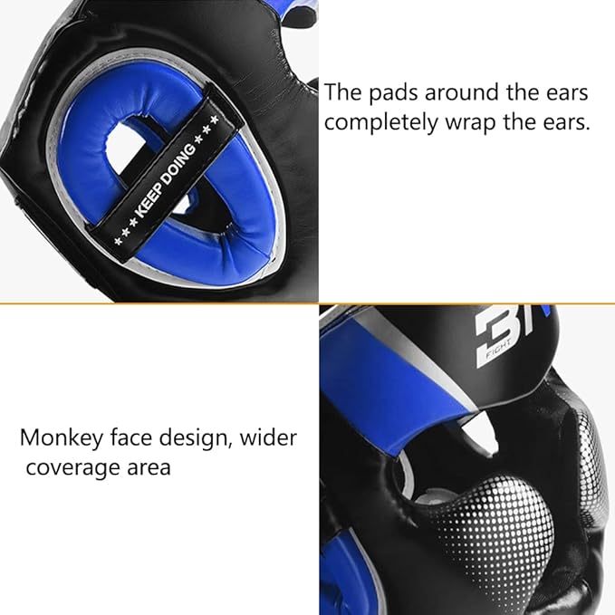 Headgear for Boxing MMA Training Kickboxing, Head Gear for Muay Thai, Sparring, Taekwondo, Martial Arts, Grappling, Karate