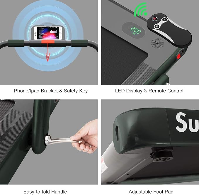 GYMAX Walking Pad, 2 in 1 Free Installation Under Desk Treadmill with Smart App, Remote Control & LED Display, 2.25HP Foldable Portable Compact Running Machine for Small Spaces Home Office
