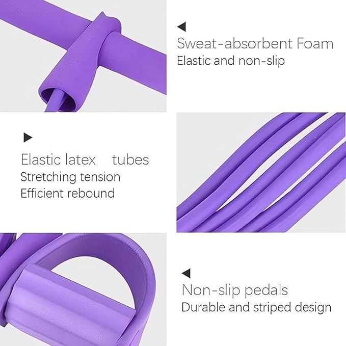 6 Tube Pedal Ankle Puller with 8 Shape Resistance Band, Fitness Resistance Bands for Women, Exercise Bands with Handles, Workout Bands for Abdomen, Waist, Leg, Hip