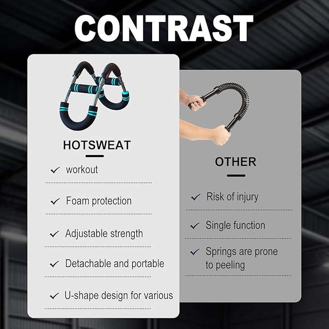 HOTSWEAT Twister Arm Exerciser Chest Workout,Portable Power Twister Bar,Muscular Strength Enhancer,Thigh Master Trainer Men,At Home Fitness Equipment