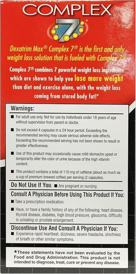 ILIOS Dexatrim Max Complex-7 | Diet Pills to Lose Weight - 7 Powerful Ingredients to Reduce Hunger & Body Fat, Fat Burner Supplements, Weight Loss Pills for Women & Men, 1 Pack w/ 60 Capsules