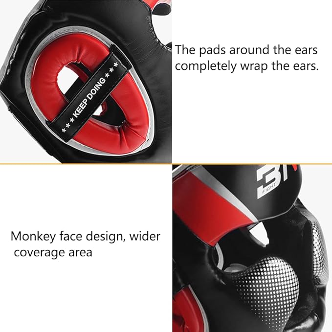 Headgear for Boxing MMA Training Kickboxing, Head Gear for Muay Thai, Sparring, Taekwondo, Martial Arts, Grappling, Karate