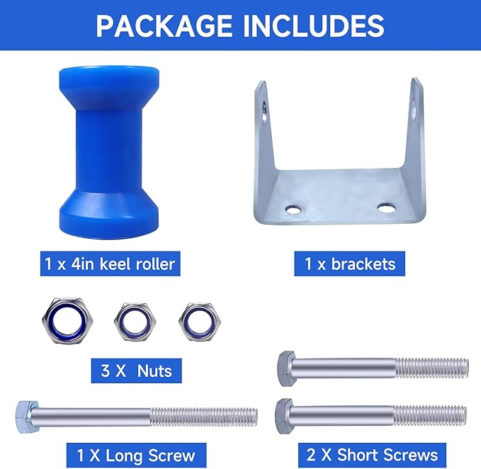 4INCH/5INCH Updated Boat Trailer Rollers with Brackets Blue Keel Roller Assembly Galvanized Steel