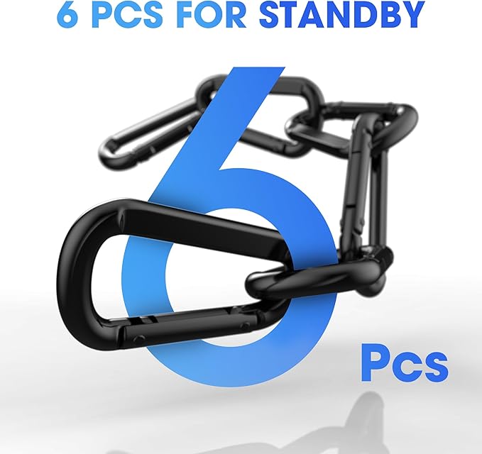 Heavy Duty Carabiner Clip, Steel Carabiners 1100lbs 3" D Shaped Spring Hook Small Clips for Hammocks, Hiking, Keychains, Outdoors and Gym, Dog Leash and Key Ring