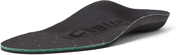 Icebug Comfort Insoles with Dynamic Arch Support, Charcoal High Arch, M 10/W 11.5-12