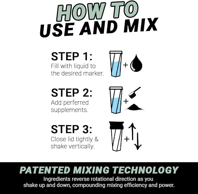 HELIMIX 2.0 Vortex Blender Shaker Bottle Holds upto 28oz | No Blending Ball or Whisk | USA Made | Portable Pre Workout Whey Protein Drink Shaker Cup | Mixes Cocktails Smoothies Shakes | Top Rack Safe
