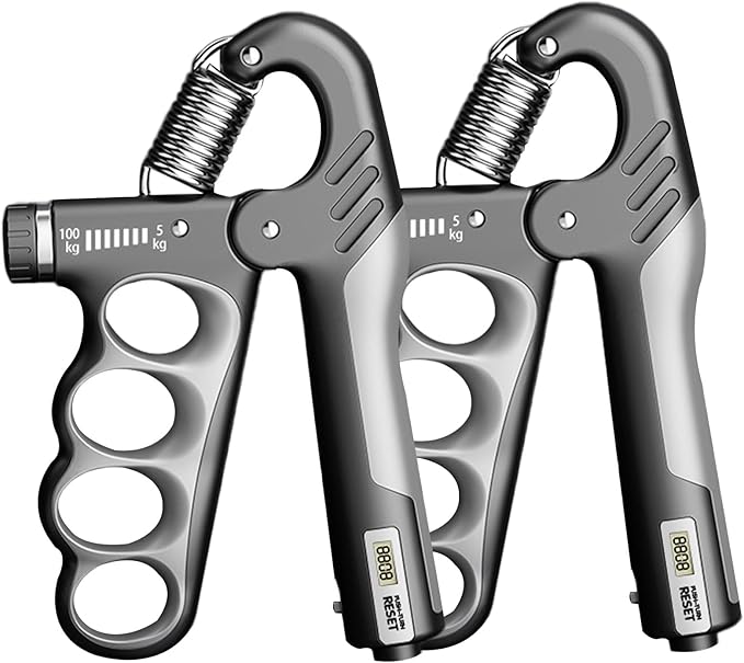 2PACK Grip Strength Trainer, 5-100KG (11-220 LB) Adjustable Resistance Forearm Hand Gripper Strengthener with Counter, Hand Wrist Exercise Workout Equipment for Home/Office Gym