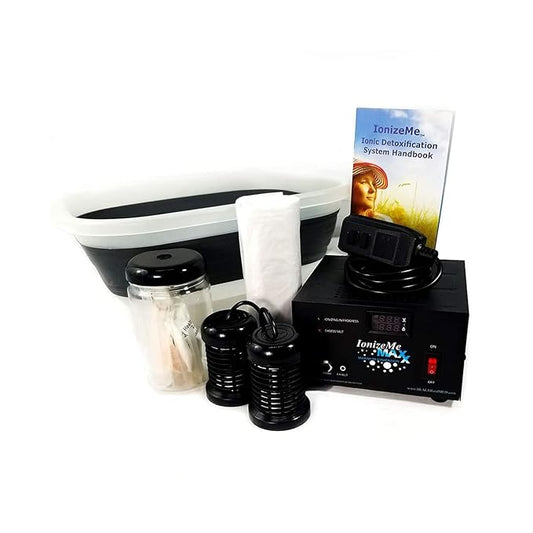 HEALTHandMED IonizeMe Maxx-Powerful 20 Volts, 2.5 Amperes Heavy Duty Ionic Foot Bath Detox Machine (Starter Package) with 5 Year Warranty and Detox Expert Phone Consultation | Made in USA
