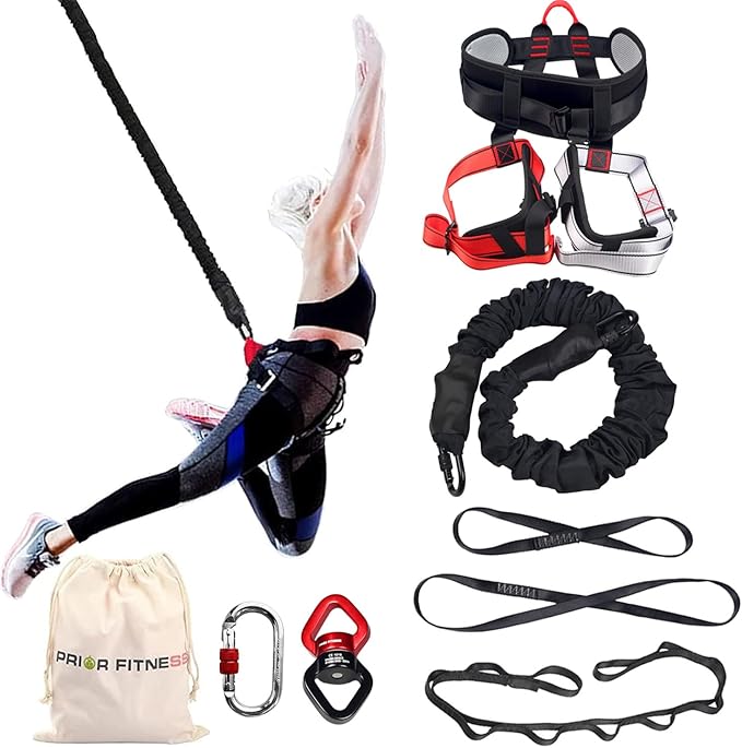 PRIOR FITNESS Bungee Fitness Equipment Set Casual Latex Cord Resistance Bands Dance Rope Exercise at Home Gym Suspension Trainer Professional Training Equipment