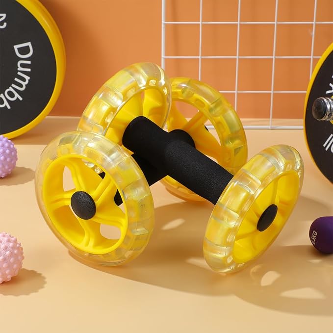 Household Appliances Exercise Abdominal Roller Workout Roller Abs Ab Fitness Roller Yellow Equipment Fitness Device Fitness Wheel Ab Wheel Dumbbel Ab