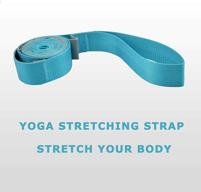 SANKUU Yoga Straps Stretching Strap with 12 Loops Workout Poster, Straps for Stretching Physical Therapy Equipment Long Stretch Out Bands for Exercise, Pilates and Gymnastics for Women Men