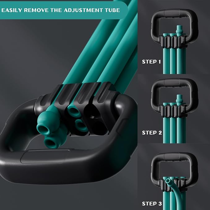 6-Pipe Chest Expander & Shoulder Stretcher - Adjustable Detachable Resistance Tubes for Home Gym, Rehab, Strength Training + Easy Workout Guide (Men/Women)