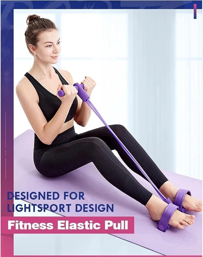 21 Fitness Resistance Bands - 4 Tube Pedal Ankle Puller, Yoga Handle Bands Exerciser Multifunction Trainer Tension Rope for Body, Abdomen, Waist, Arm, Tummy Exercise Stretching Training ( Color : Yell