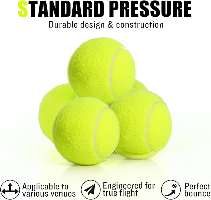24 Pack Tennis Balls, Training Tennis Balls, Pet Dog Playing Balls, Practice Tennis Balls with Mesh Bag for Transport and Beginner Training