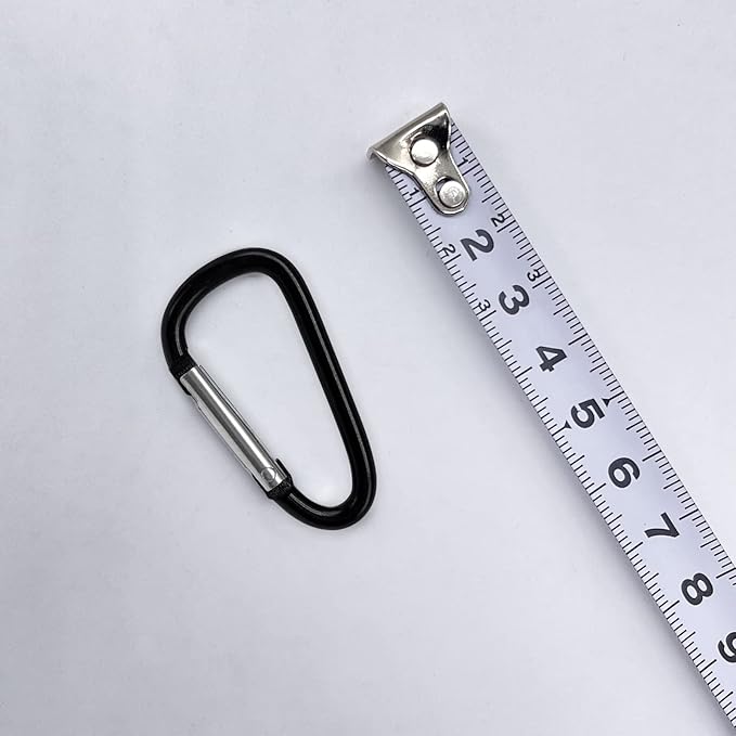30PCS Aluminum Carabiner Clips, 2" D Shape Spring Snap Hooks Carabiner with 30PCS Keyring Keychain Hook