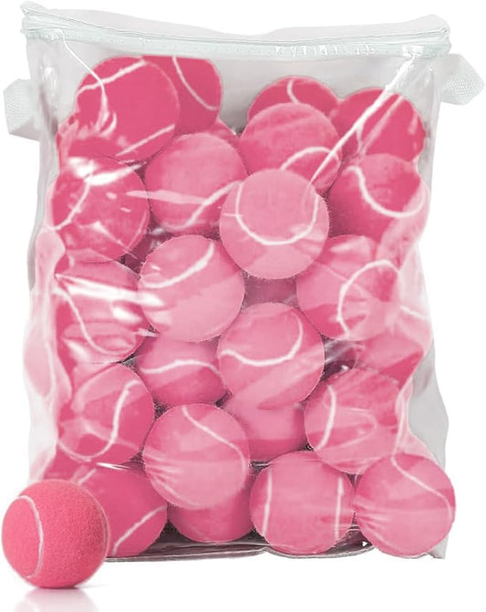 60 Pack Tennis Balls, Training Tennis Balls, Pet Dog Playing Balls, Practice Tennis Balls with Mesh Bag for Transport and Beginner Training