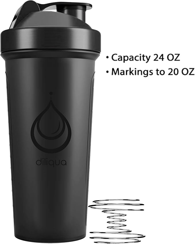 4 PACK, 28 oz Shaker Bottles with Powerful Wire Whisks for Protein Mixes | Leakproof Blender Shaker Bottle Pack with cleaning sponge | BPA-Free & Dishwasher Safe | Protein shaker bottle