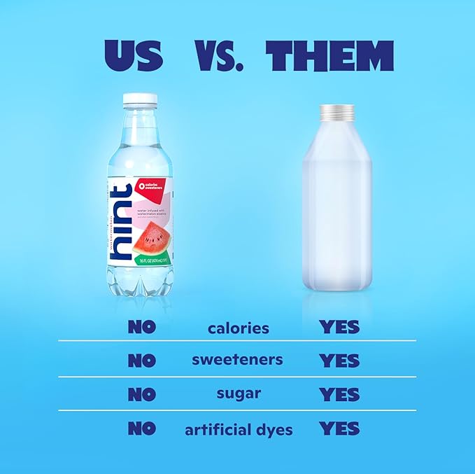 Hint Fruit-Infused Bottled Water, Crisp Apple - Sugar Free Flavored Water with Zero Calories, Naturally Flavored, and No Artificial Sweeteners - 16 Fl Oz (Pack of 12)