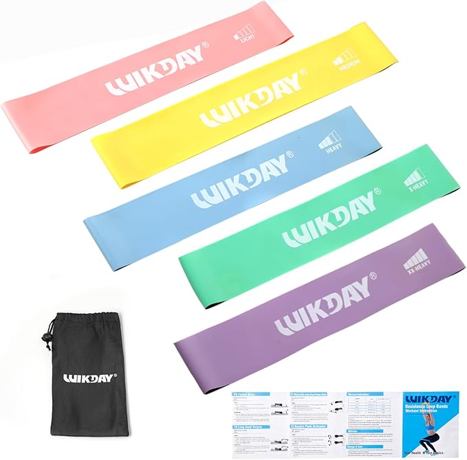 Resistance Bands for Working Out Exercise Loop Bands Workout Bands Set for Men Women Body Stretching, Crossfit Training, Home Workout, Physical Therapy, Booty Legs, Set of 5