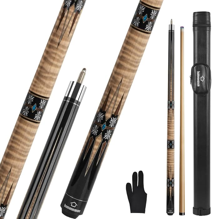 HomeSeason Pool Cue Stick 57" Billiard Cue Sticks Professional Low Deflection Pool Sticks