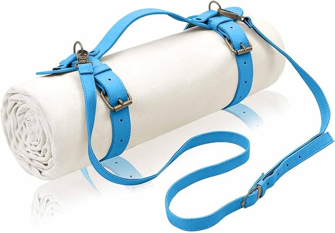 4’9” x 6’3” White Lightweight Water-Resistant Canvas Mat – Picnic, Outdoor, Beach, Park, Camping, Toy Mat