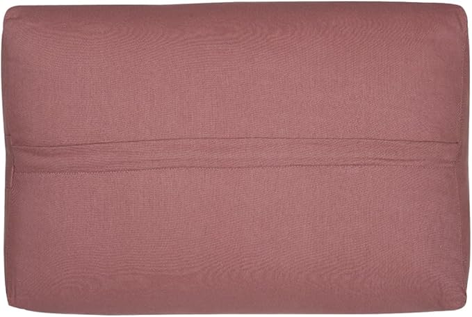 Rectangular Yoga Bolster Pillow, 18" x 12" x 6", Pink Cotton