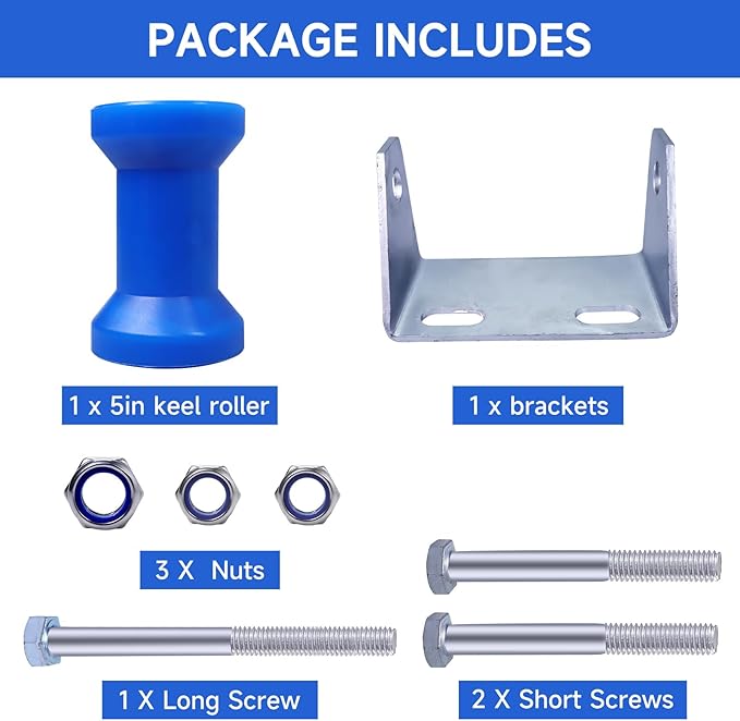 4INCH/5INCH Updated Boat Trailer Rollers with Brackets Blue Keel Roller Assembly Galvanized Steel