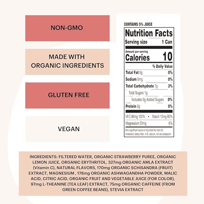 Heywell Sparkling Adaptogenic, Water Energy and Focus, Energy Variety Pack, 12 Fluid Ounce (Pack of 12) - Caffeinated, Organic, Non GMO, Vegan, Gluten Free, Dairy Free